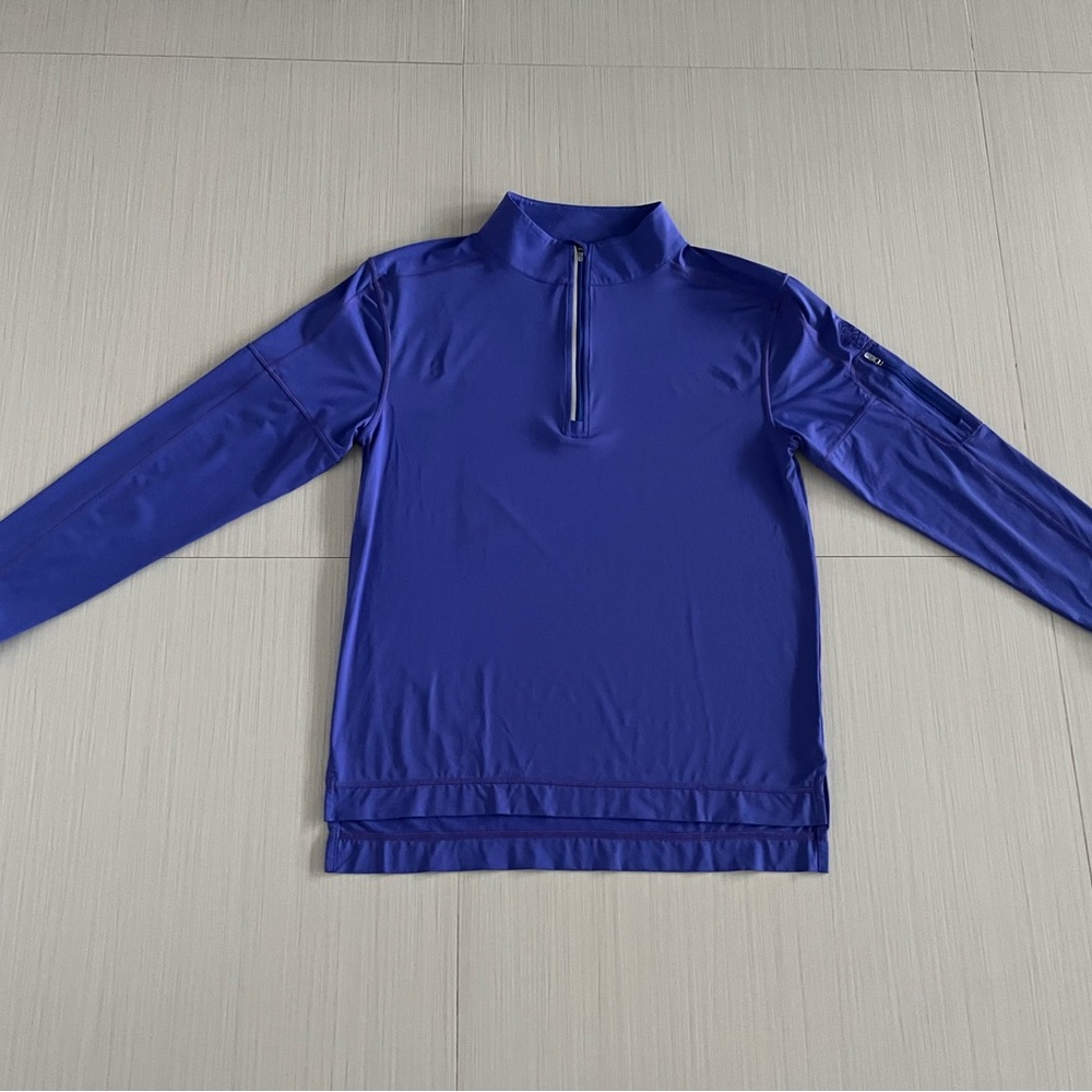 Men's Blue Quarter-Zip Pullover with Sun Protection
